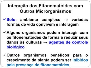 Nemátodes– sistema nervoso- Atuam principalmente no movimento do nematóide- Reagem à temperatura- Agentes químicos- Sexo oposto e copulam- Atração pela fonte de alimento