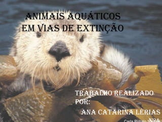 Animais aquáticos em vias de extinção Trabalho realizado por: Ana Catarina Lérias nº4 Ana Lúcia Rasteiro   nº5 