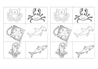 Animais do mar para pintar