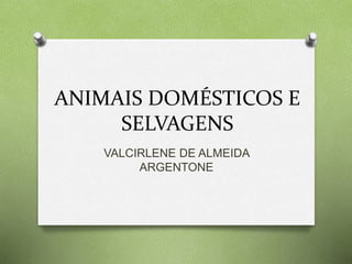 ANIMAIS DOMÉSTICOS E 
SELVAGENS 
VALCIRLENE DE ALMEIDA 
ARGENTONE 
 