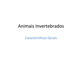 Animais Invertebrados Características Gerais 