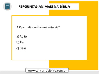 Perguntas Sobre Animais na Bíblia