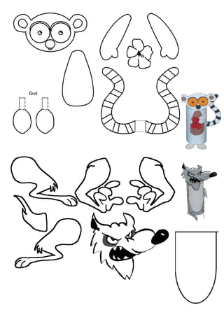 Animais em rolos de papel