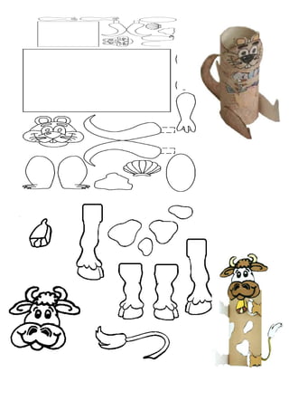 Animais em rolos de papel