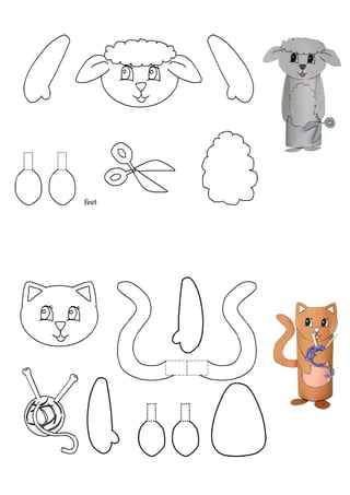 Animais em rolos de papel