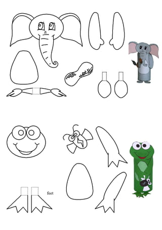 Animais em rolos de papel