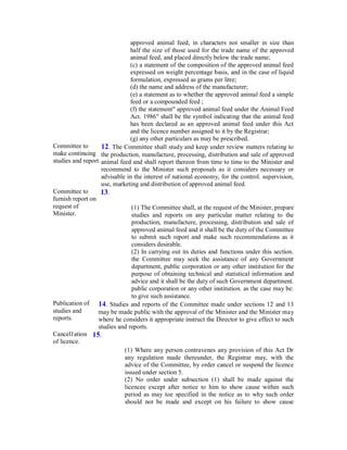 Animal Feed Act of Sri Lanka, Act No 15 of 1986 | PDF