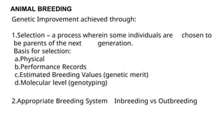 ANIMAL-GENETICS-AND-BREEDING.pptx for education | PPTX
