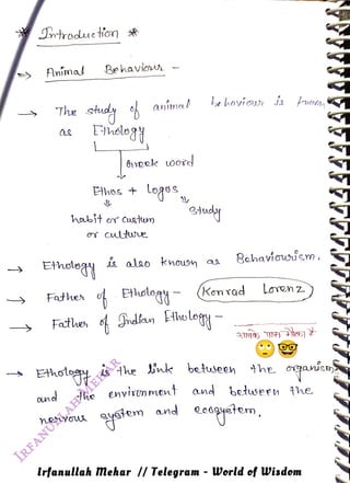 Animal Behavio
<br>
The stdy
<br>
Ethslet
<br>
hbit r Custun
<br>
Father
<br>
Cund
<br>
animal
<br>
logos.
<br>
ney
<br>
Ethdlog
<br>
Fathes o Shdkun Hboleg
<br>
he environ ment
<br>
behaviow) sa
<br>
(Kon vad Lorenz)
<br>
is he nk betueen 4he ognús
<br>
and
<br>
Bohaviowism.
<br>
betserh he
<br>
ystem and Coogyst
<br>
Irfanullah mehar I| Telegram - World of Wisdom
<br>
 