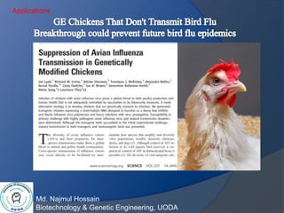 Md. Najmul Hossain
Biotechnology & Genetic Engineering, UODA
Applications
 