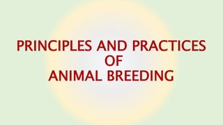 PRINCIPLES AND PRACTICES
OF
ANIMAL BREEDING
 