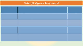 Status of indigenous Sheep in nepal
 