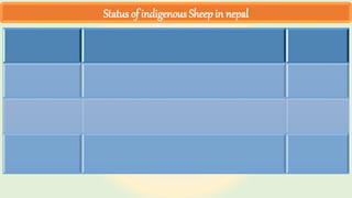 Status of indigenous Sheep in nepal
 