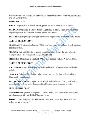 D Rasheed Form Cattle Animal breeding course | PDF