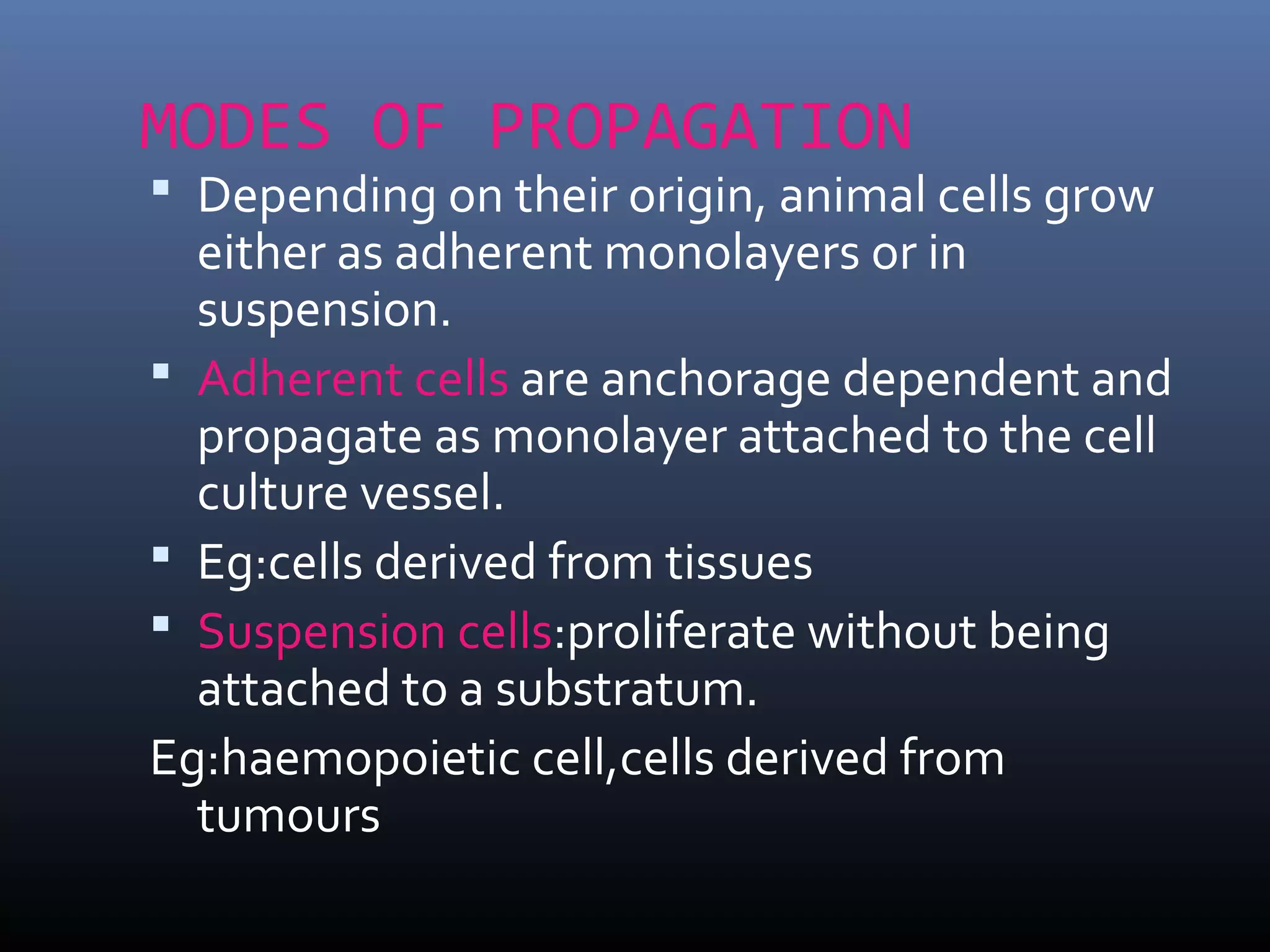 Animal cell lines culturing