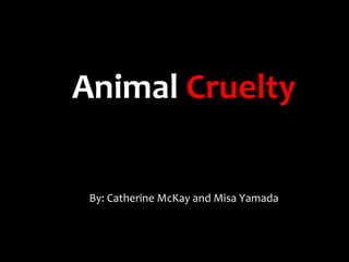 Animal Cruelty

 By: Catherine McKay and Misa Yamada
 