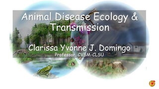Animal Disease Ecology &
Transmission
Clarissa Yvonne J. Domingo
Professor, CVSM-CLSU
 