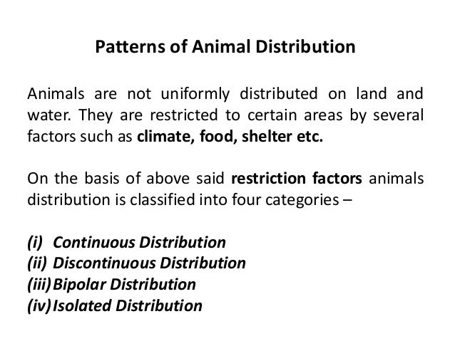 Animal distribution