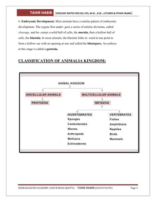 Animal diversity (Zoology) notes