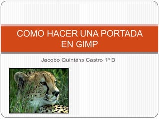 COMO HACER UNA PORTADA
       EN GIMP
    Jacobo Quintáns Castro 1º B
 
