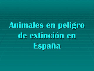 Animales en peligro de extinción en España 