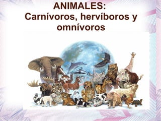 ANIMALES:  Carnívoros, hervíboros y omnívoros 