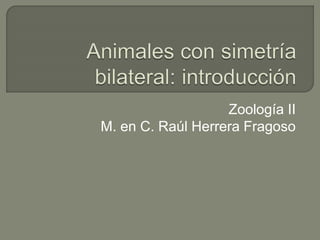 Zoología II
M. en C. Raúl Herrera Fragoso
 