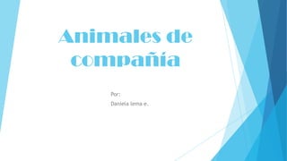 Animales de
compañía
Por:
Daniela lema e.
 