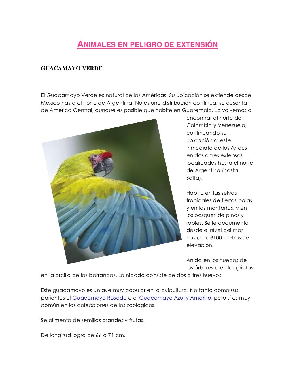 Animales en peligro de extensión