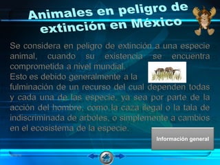 Información general
08/06/16 7
Animales en peligro de extinción
 
