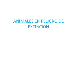 ANIMALES EN PELIGRO DE
     EXTINCION
 
