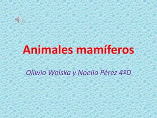 Animales mamíferos
Oliwia Wolska y Noelia Pérez 4ºD
 