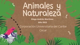 Animales y
Animales y
Animales y
Naturaleza
Naturaleza
Naturaleza
Corporación Universitaria del Caribe
Cecar
Año 2023
Diego Andrés Martinez
 