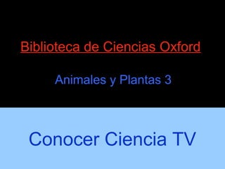 Biblioteca de Ciencias Oxford

     Animales y Plantas 3



 Conocer Ciencia TV
 
