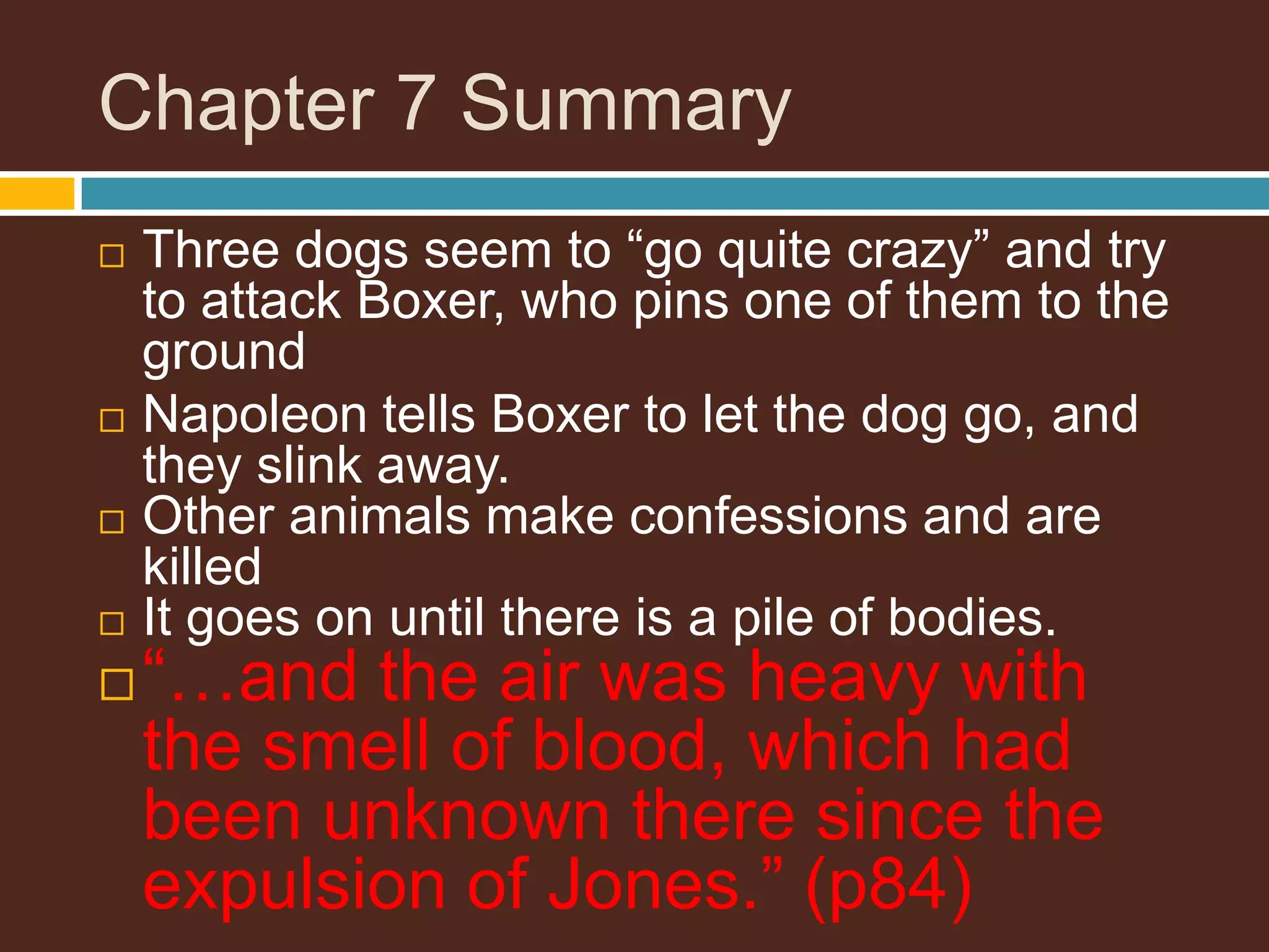 Animal farm Chapter 7 | PPTX
