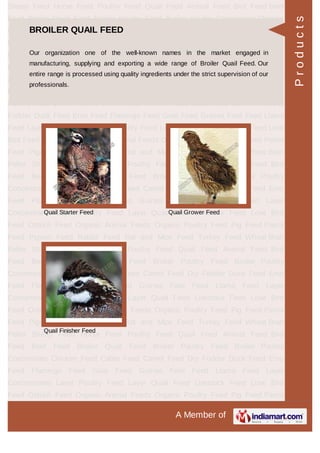GUINEA FOWL FEED
Guinea Fowl Starter Feed Guinea Fowl Grower Feed
Guinea Fowl Finisher Feed Guinea Fowl Breeder Feed
Products
 