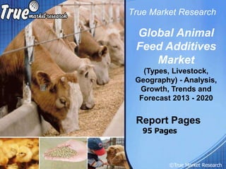 Global Animal
Feed Additives
Market
(Types, Livestock,
Geography) - Analysis,
Growth, Trends and
Forecast 2013 - 2020
Report Pages
95 Pages
True Market Research
©True Market Research
 