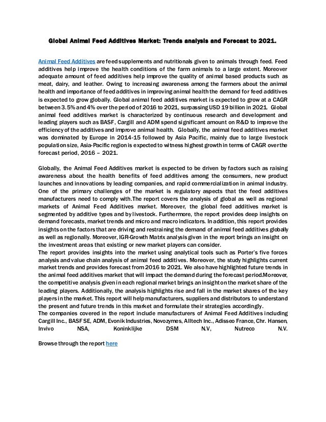 Animal feed additives market