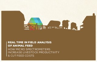 by Consumer Physics
REAL TIME IN FIELD ANALYSIS
OF ANIMAL FEED
HOW MICRO SPECTROMETERS
INCREASE LIVESTOCK PRODUCTIVITY
& CUT FEED COSTS
 