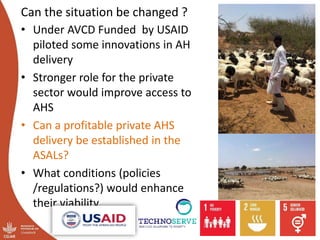 Challenges in delivery of animal health services