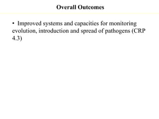 Update on animal health component 1.1
