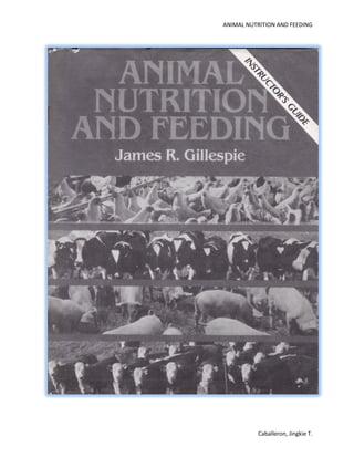 ANIMAL NUTRITION AND FEEDING
Caballeron, Jingkie T.
 