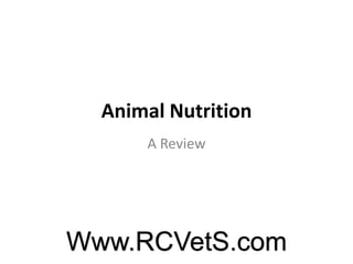 Animal Nutrition
A Review

Www.RCVetS.com

 