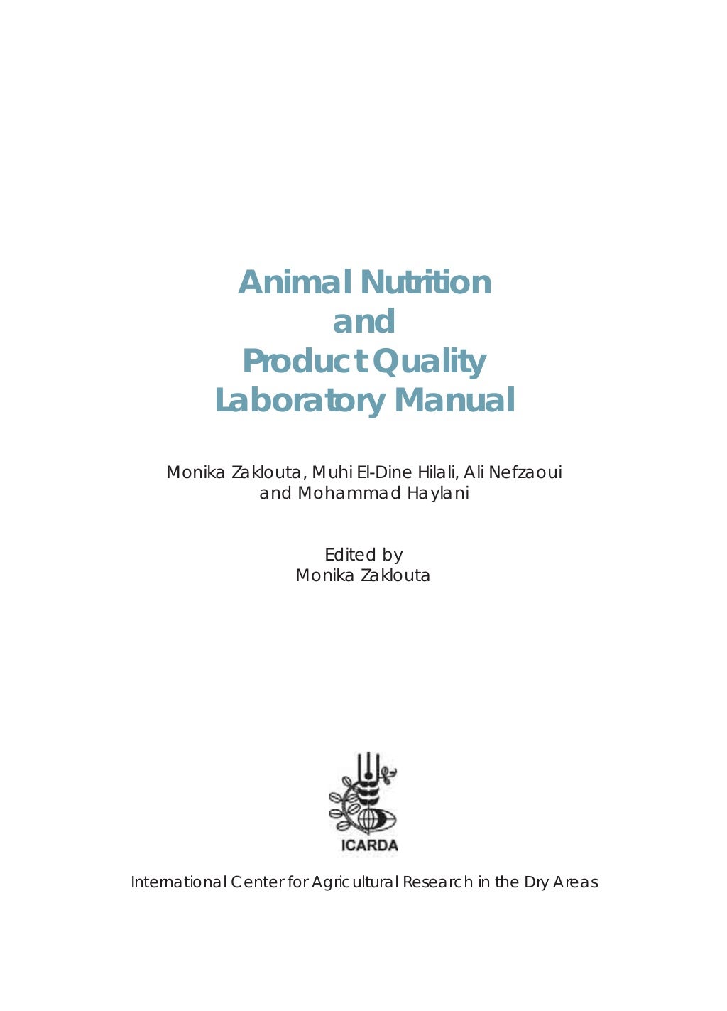 Animal Nutrition Lab Manual 2