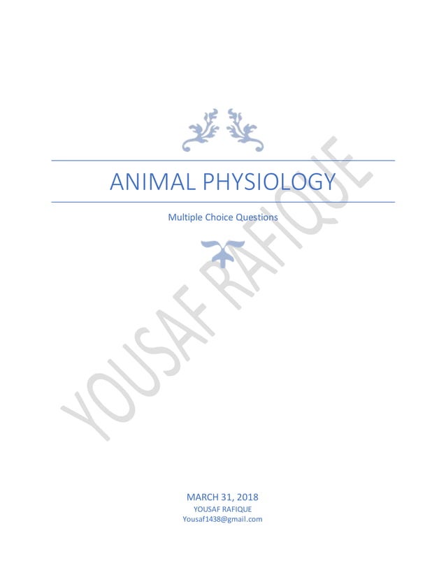 Multiple Choice Questions of Animal physiology
