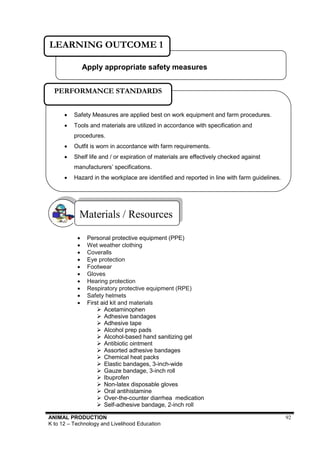 Tle Module Animal Production TLE -Learning Module - Animal Production | PDF