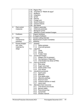 Animal Production (Ruminants) NC II Training Regulations | PDF