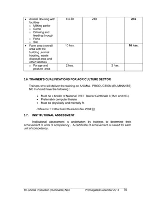 Animal Production (Ruminants) NC II Training Regulations | PDF