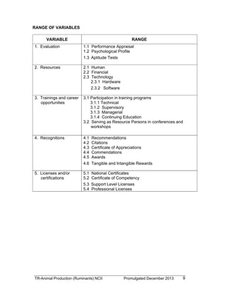 TESDA - TR - Animal Production (Ruminants) NC II | PDF