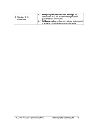 TESDA - TR - Animal Production (Ruminants) NC II | PDF